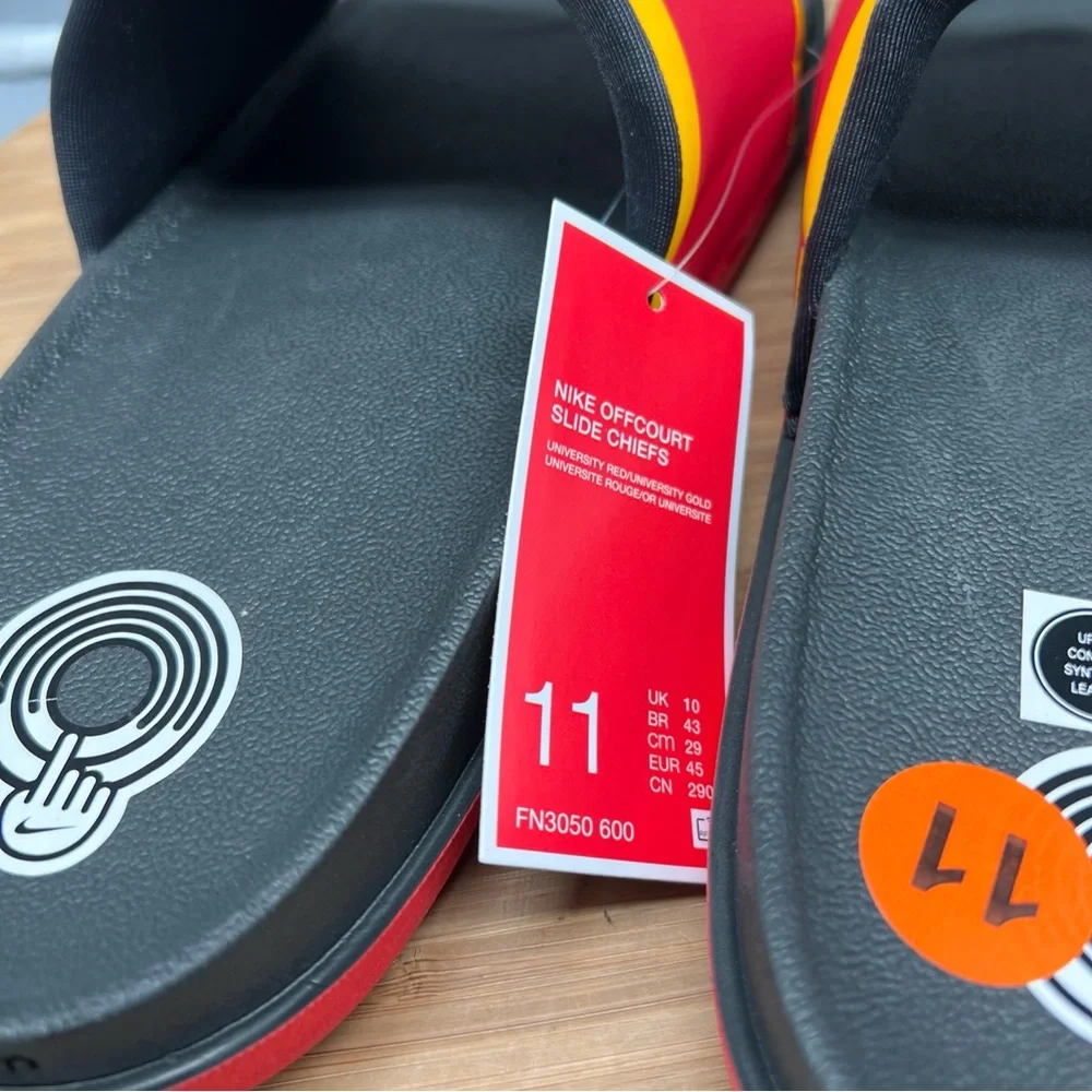 Nike Offcourt Slide KC Kansas City Chiefs Sandals Red‎ Men’s 11 FN3050-600 New